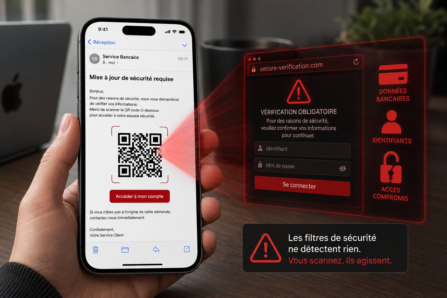 Illustration quishing QR code arnaque